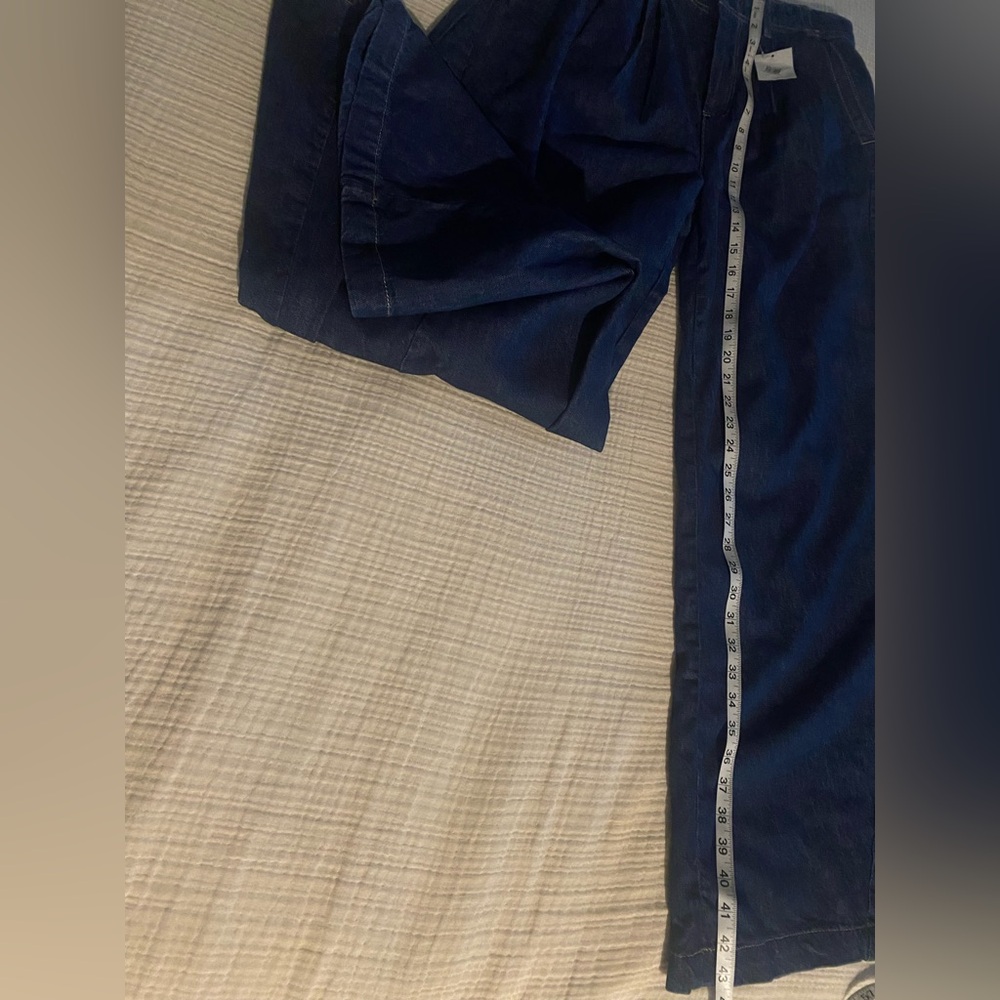 NWT Free People Equinox Blue Denim Wide Leg Trouser SZ 29 100% Cotton - Picture 11 of 11
